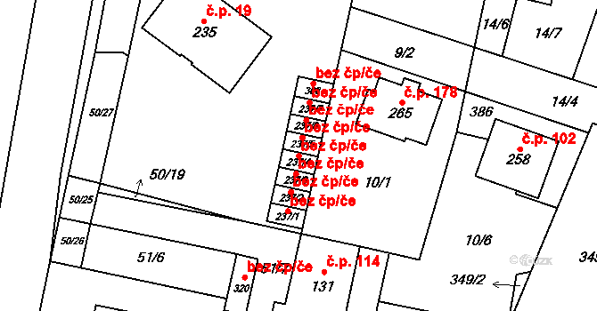 Hospozín 42452171 na parcele st. 237/4 v KÚ Hospozín, Katastrální mapa