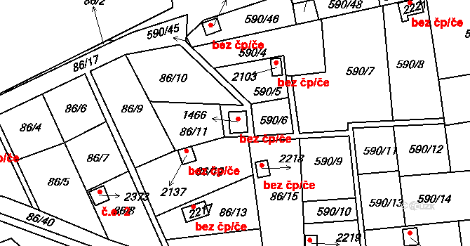 Příbram 44483171 na parcele st. 1466 v KÚ Březové Hory, Katastrální mapa