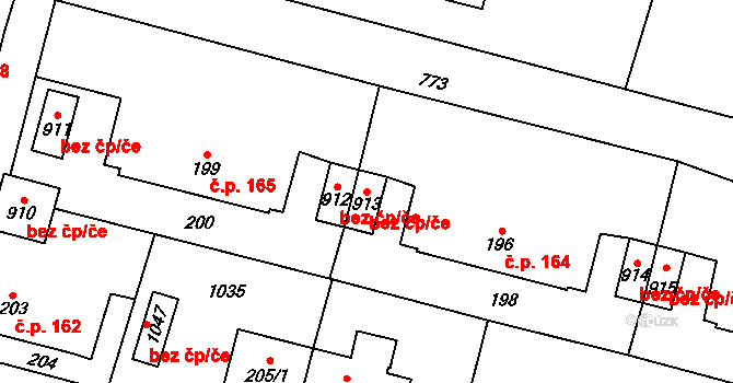 Radvanice 44952171 na parcele st. 913 v KÚ Radvanice v Čechách, Katastrální mapa