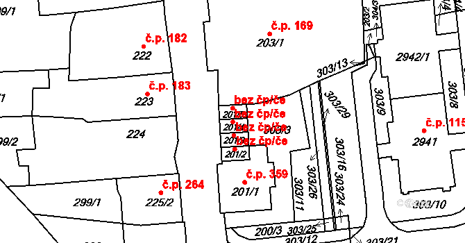 Choceň 45490171 na parcele st. 201/4 v KÚ Choceň, Katastrální mapa