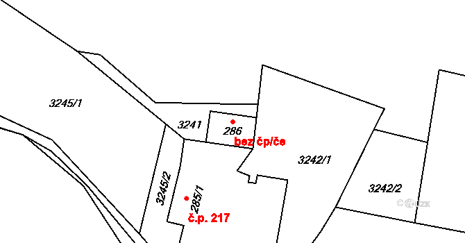 Třinec 46465171 na parcele st. 286 v KÚ Oldřichovice u Třince, Katastrální mapa