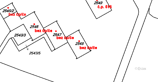 Třinec 46479171 na parcele st. 2548 v KÚ Lyžbice, Katastrální mapa