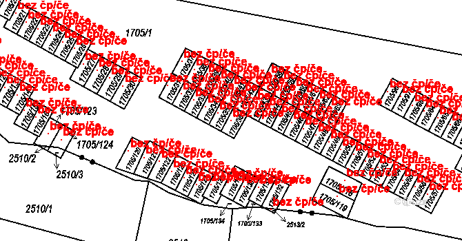 Liberec 47156171 na parcele st. 1705/36 v KÚ Starý Harcov, Katastrální mapa