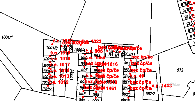 Děčín 47243171 na parcele st. 984 v KÚ Děčín, Katastrální mapa