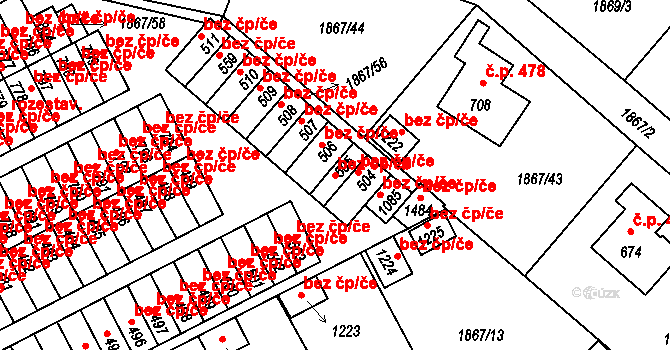 Zliv 48140171 na parcele st. 505 v KÚ Zliv u Českých Budějovic, Katastrální mapa