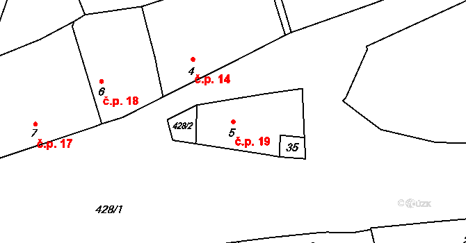 Beroun-Jarov 19, Beroun na parcele st. 5 v KÚ Jarov u Berouna, Katastrální mapa