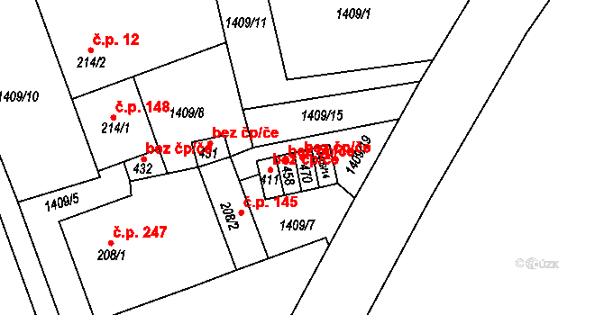 Chornice 81570171 na parcele st. 470 v KÚ Chornice, Katastrální mapa