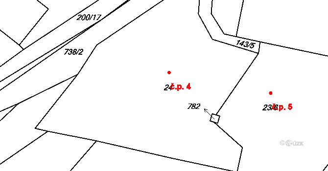 Mlýnce 104, Vroutek, Katastrální mapa