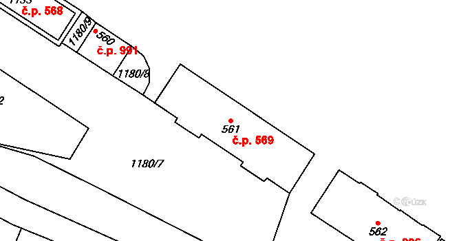 Světlá nad Sázavou 569 na parcele st. 561 v KÚ Světlá nad Sázavou, Katastrální mapa