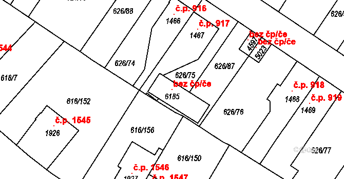 Rakovník 95398171 na parcele st. 6185 v KÚ Rakovník, Katastrální mapa