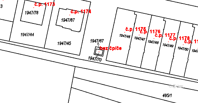 Nivnice 103117172 na parcele st. 1947/70 v KÚ Nivnice, Katastrální mapa