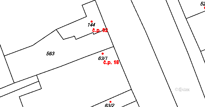 Klipec 18, Pňov-Předhradí na parcele st. 63/1 v KÚ Klipec, Katastrální mapa