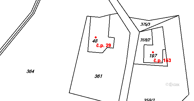 Horní Datyně 29, Vratimov na parcele st. 48 v KÚ Horní Datyně, Katastrální mapa