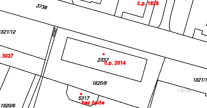 Dvůr Králové nad Labem 2014 na parcele st. 2337 v KÚ Dvůr Králové nad Labem, Katastrální mapa
