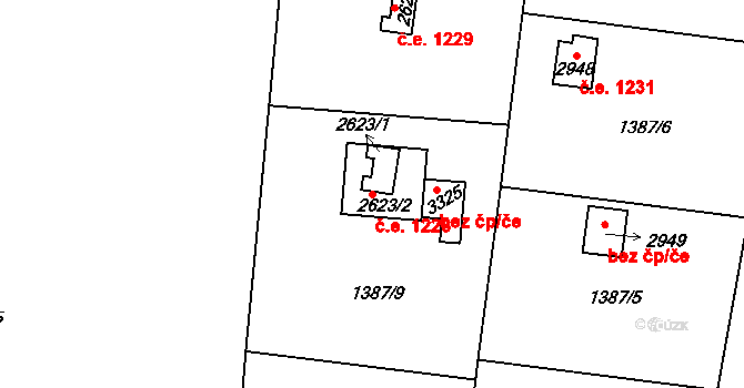 Milevsko 1228 na parcele st. 2623/1 v KÚ Milevsko, Katastrální mapa