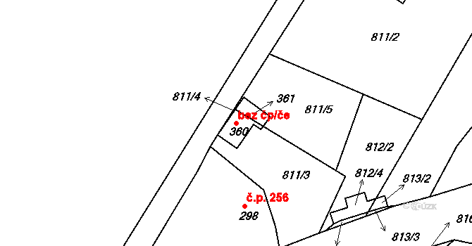 Liptaň 39516172 na parcele st. 360 v KÚ Liptaň, Katastrální mapa
