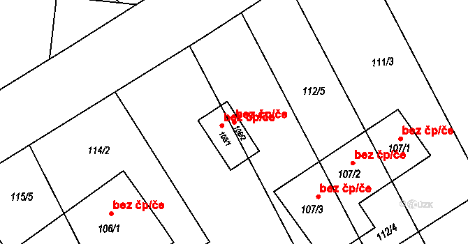 Bedihošť 41349172 na parcele st. 108/2 v KÚ Bedihošť, Katastrální mapa