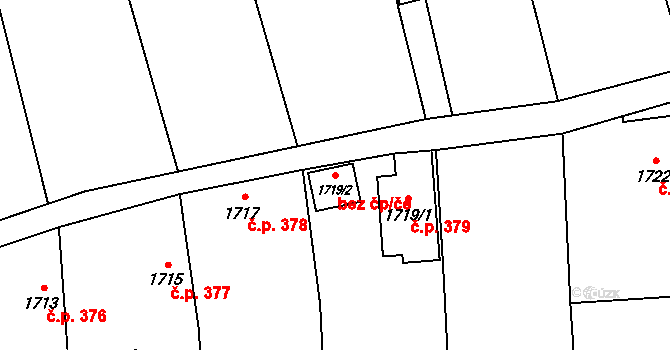 Fryčovice 41610172 na parcele st. 1719/2 v KÚ Fryčovice, Katastrální mapa