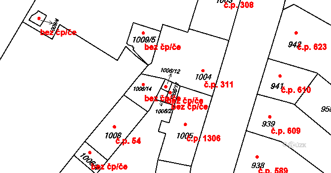 Litoměřice 41714172 na parcele st. 1006/2 v KÚ Litoměřice, Katastrální mapa