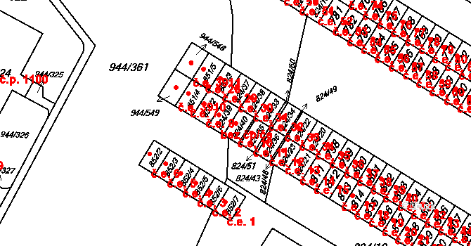 Šumbark 10, Havířov na parcele st. 824/40 v KÚ Šumbark, Katastrální mapa