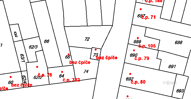 Opatovice 46059172 na parcele st. 73 v KÚ Opatovice u Rajhradu, Katastrální mapa