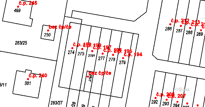 Malá Skalice 196, Česká Skalice na parcele st. 277 v KÚ Malá Skalice, Katastrální mapa