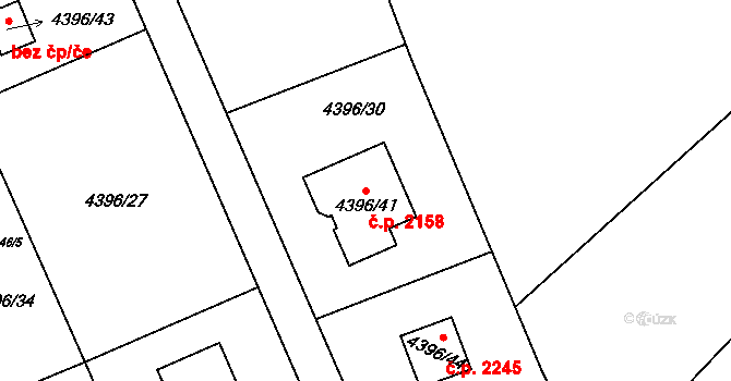 Petřvald 2158 na parcele st. 4396/41 v KÚ Petřvald u Karviné, Katastrální mapa