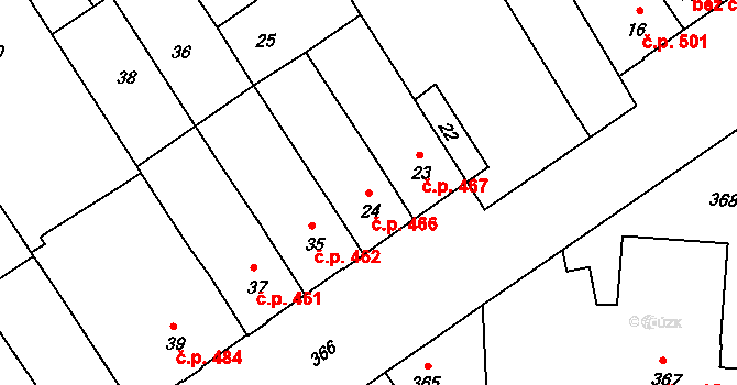 Bedihošť 466 na parcele st. 24 v KÚ Bedihošť, Katastrální mapa