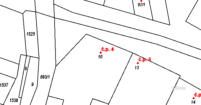 Soběsuky 4, Plumlov na parcele st. 10 v KÚ Soběsuky u Plumlova, Katastrální mapa