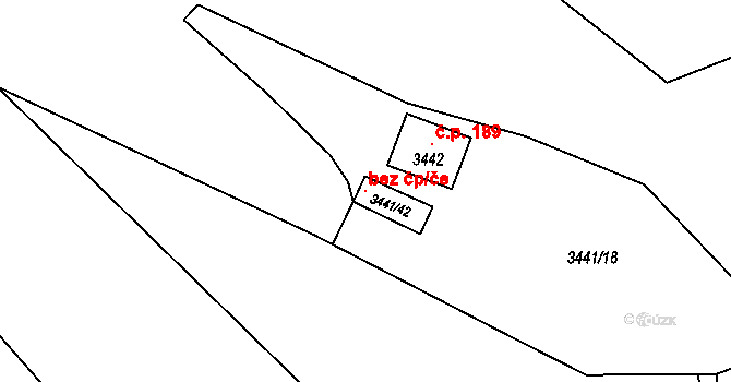 Střelice 106146173 na parcele st. 3441/42 v KÚ Střelice u Brna, Katastrální mapa
