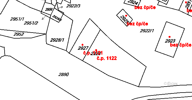 Rakšice 1122, Moravský Krumlov na parcele st. 2926 v KÚ Moravský Krumlov, Katastrální mapa