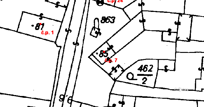 Vysoká 7, Suchdol na parcele st. 85 v KÚ Suchdol u Kutné Hory, Katastrální mapa