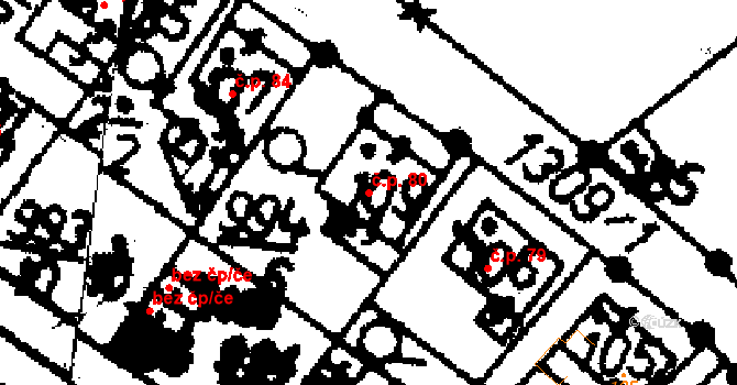 Radošov 80, Kyselka na parcele st. 109 v KÚ Radošov u Kyselky, Katastrální mapa
