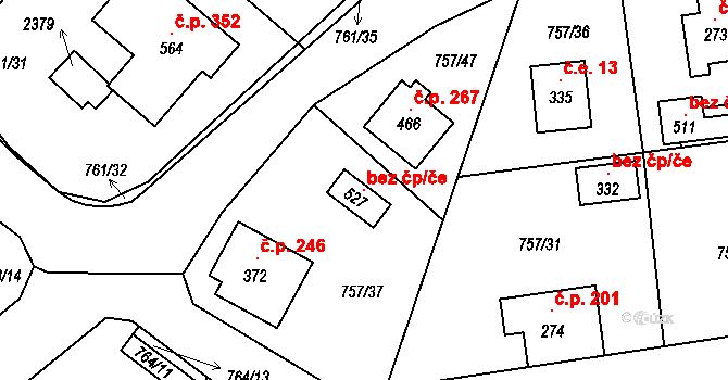 Košetice 119066173 na parcele st. 527 v KÚ Košetice, Katastrální mapa