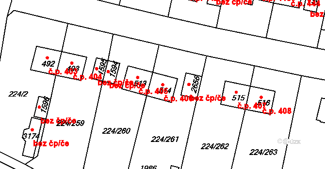 Ostrov 406 na parcele st. 514 v KÚ Ostrov nad Ohří, Katastrální mapa