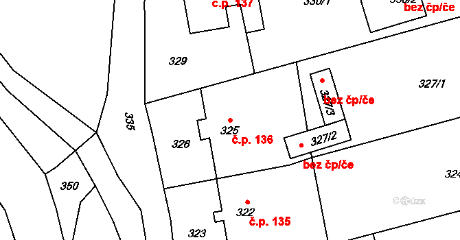 Janovice 136, Rýmařov na parcele st. 325 v KÚ Janušov, Katastrální mapa