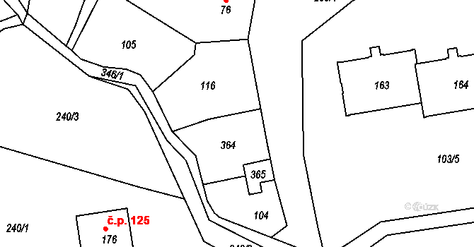 Kluzov 20, Haňovice na parcele st. 78/1 v KÚ Haňovice, Katastrální mapa