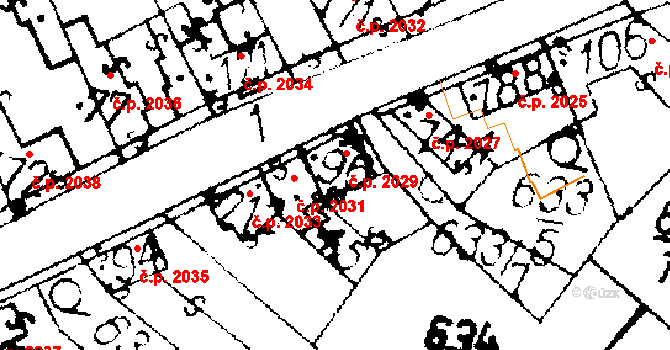 Podlusky 2029, Roudnice nad Labem na parcele st. 96 v KÚ Podlusky, Katastrální mapa