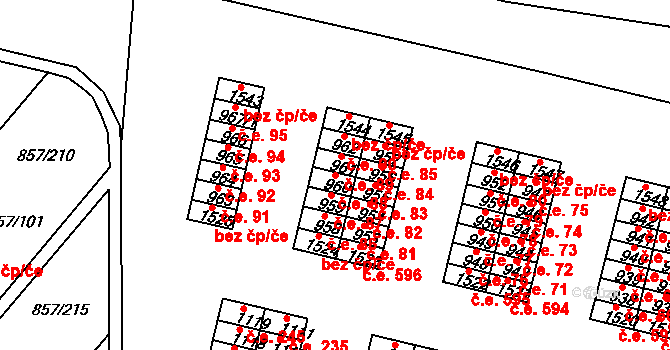 Řetenice 88, Teplice na parcele st. 960 v KÚ Teplice-Řetenice, Katastrální mapa