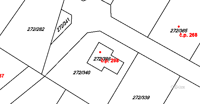 Křeslice 298, Praha na parcele st. 272/398 v KÚ Křeslice, Katastrální mapa