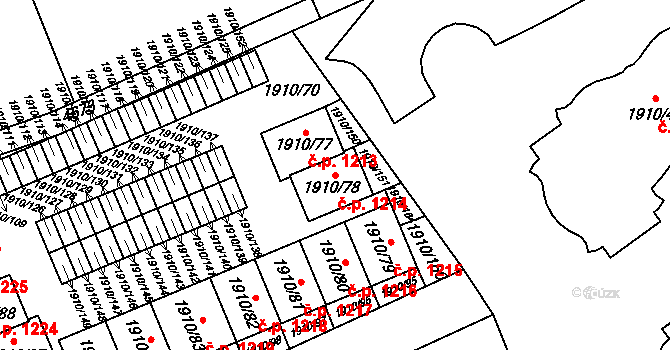 Třeboň II 1214, Třeboň na parcele st. 1910/78 v KÚ Třeboň, Katastrální mapa