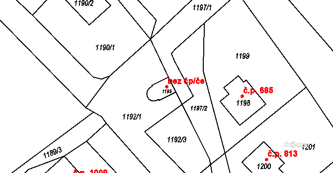 Odry 38952173 na parcele st. 1193 v KÚ Odry, Katastrální mapa