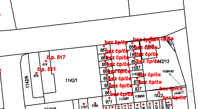 Svitavy 42625173 na parcele st. 666 v KÚ Čtyřicet Lánů, Katastrální mapa