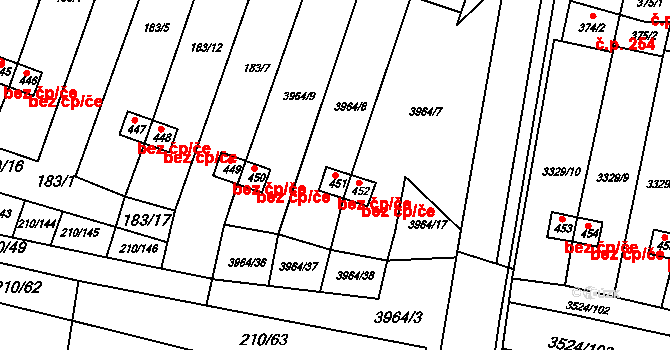 Mašťov 43105173 na parcele st. 451 v KÚ Mašťov, Katastrální mapa
