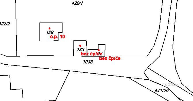 Třebihošť 43539173 na parcele st. 137 v KÚ Horní Dehtov, Katastrální mapa