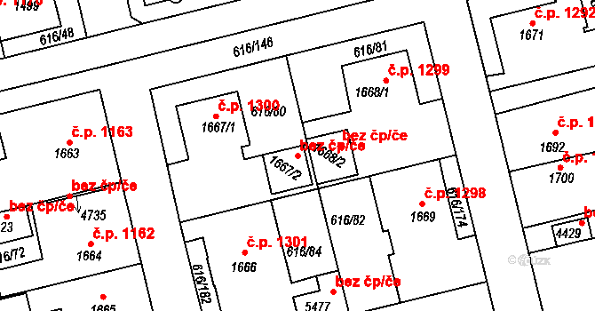 Rakovník 44436173 na parcele st. 1667/2 v KÚ Rakovník, Katastrální mapa
