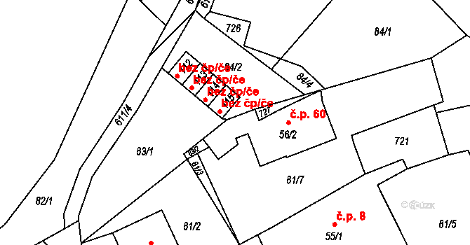 Sedliště 46409173 na parcele st. 56/3 v KÚ Sedliště u Litomyšle, Katastrální mapa
