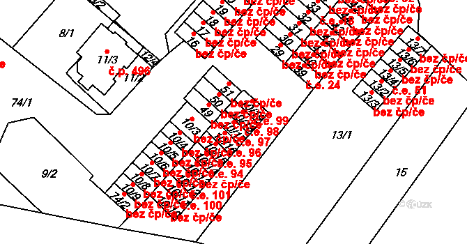 Sobědruhy 97, Teplice na parcele st. 10/17 v KÚ Sobědruhy, Katastrální mapa