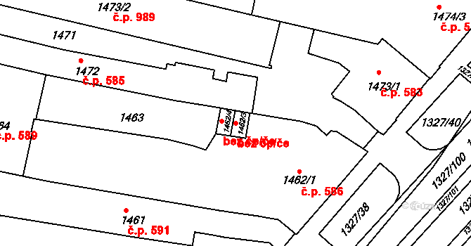 Brno 48591173 na parcele st. 1462/3 v KÚ Staré Brno, Katastrální mapa