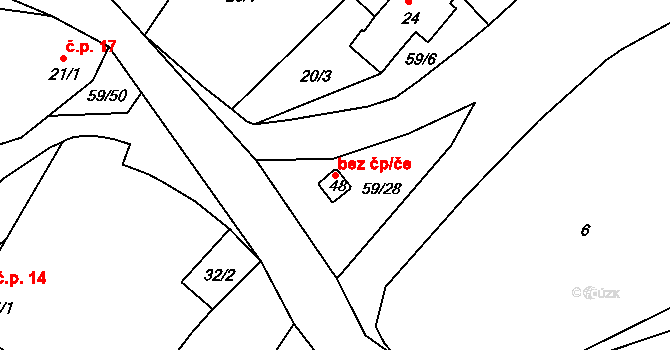 Zábrdí 49968173 na parcele st. 48 v KÚ Zábrdí u Lažišť, Katastrální mapa